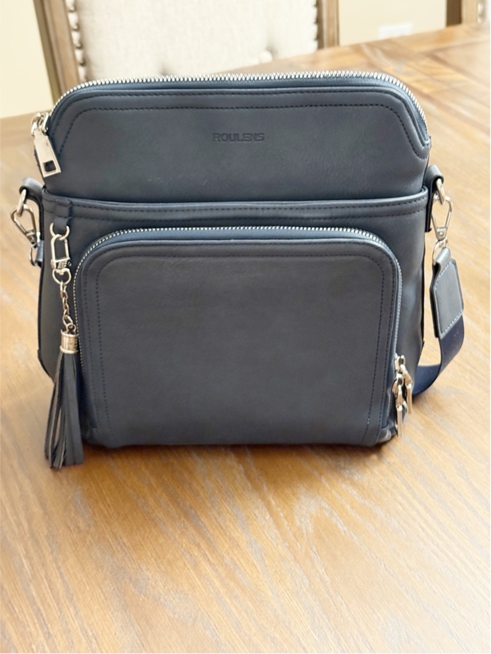 Roulens lightweight PU leather crossbody purse Blue